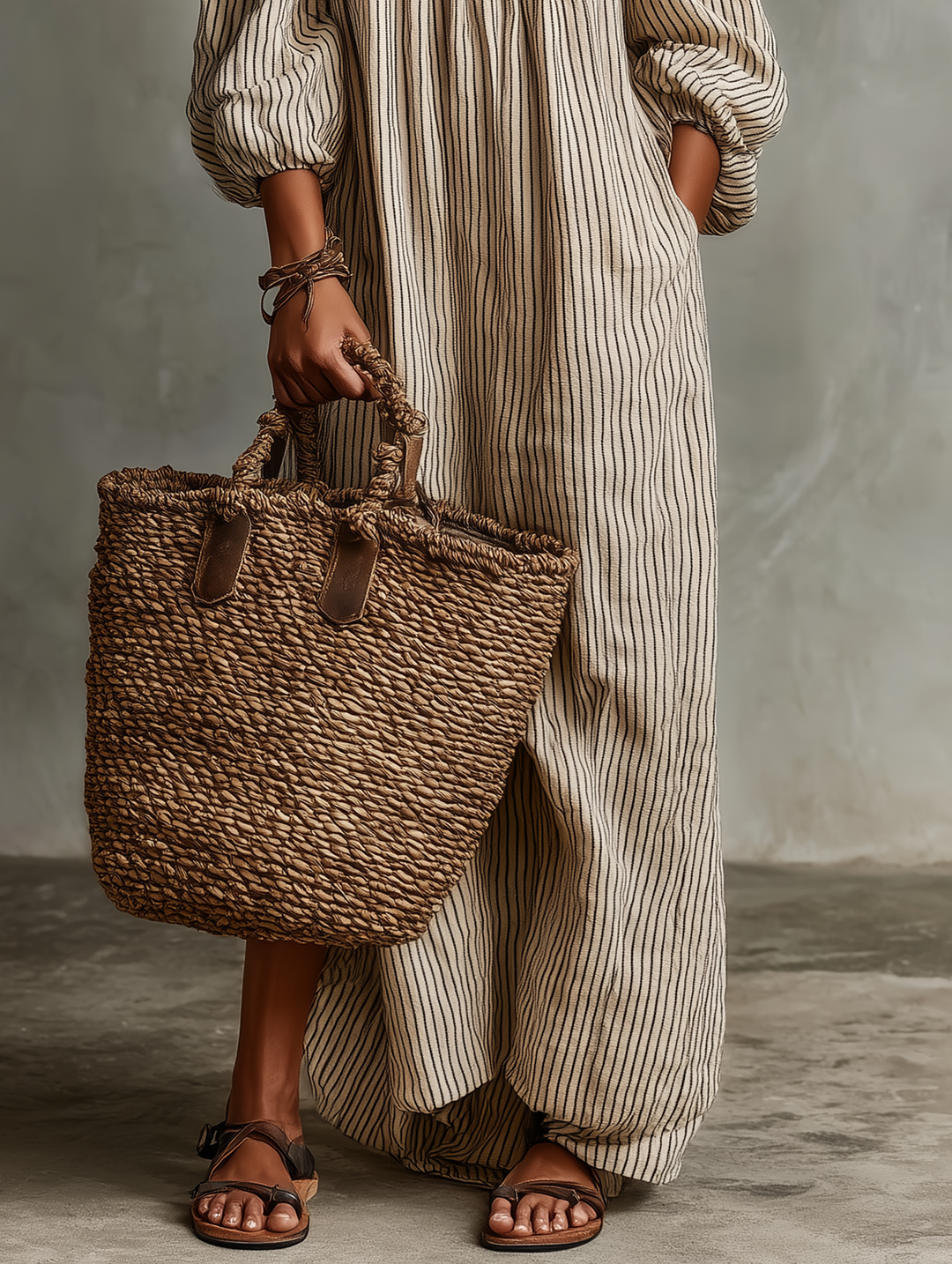 Devra – One-Shoulder Stripe Maxi Dress