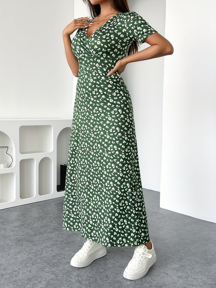 Aoife - Floral Ruched Peplum Dress