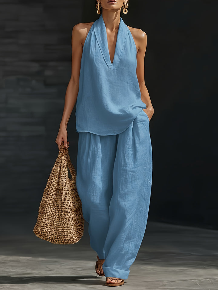 Sorcha - Sleeveless Vest & Wide-Leg Trouser Set