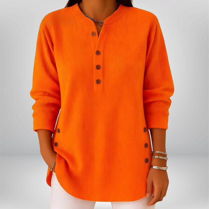 Nora Ribbed Henley Top