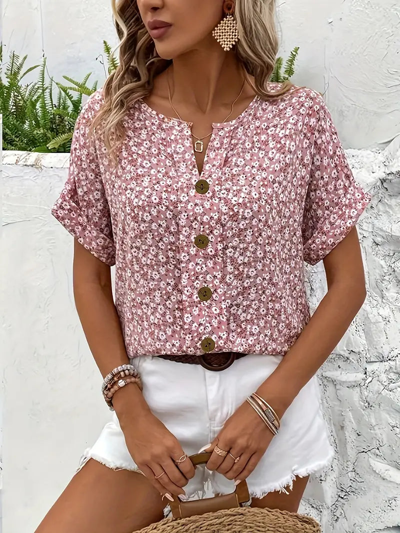 Bridget - Floral Drop Shoulder Top