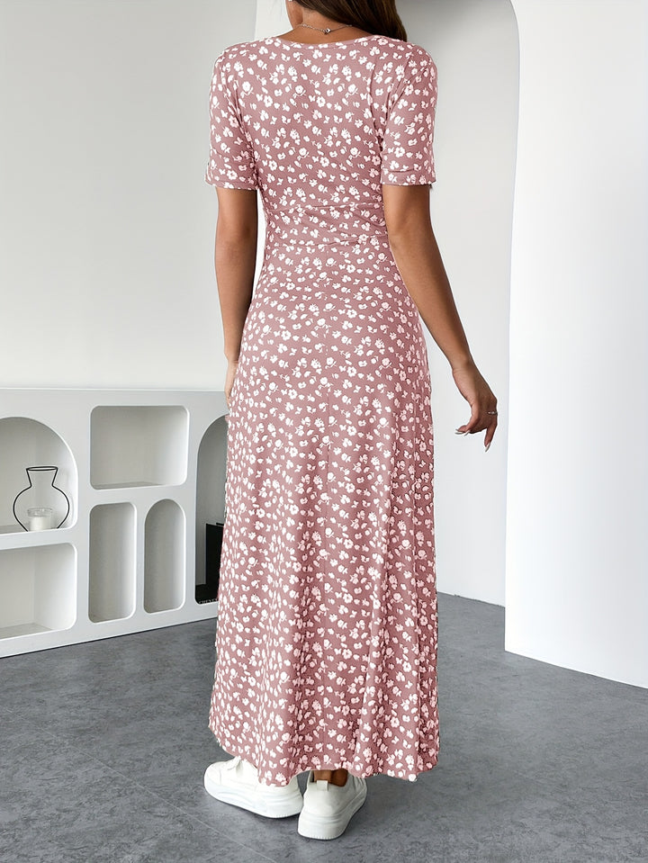 Aoife - Floral Ruched Peplum Dress