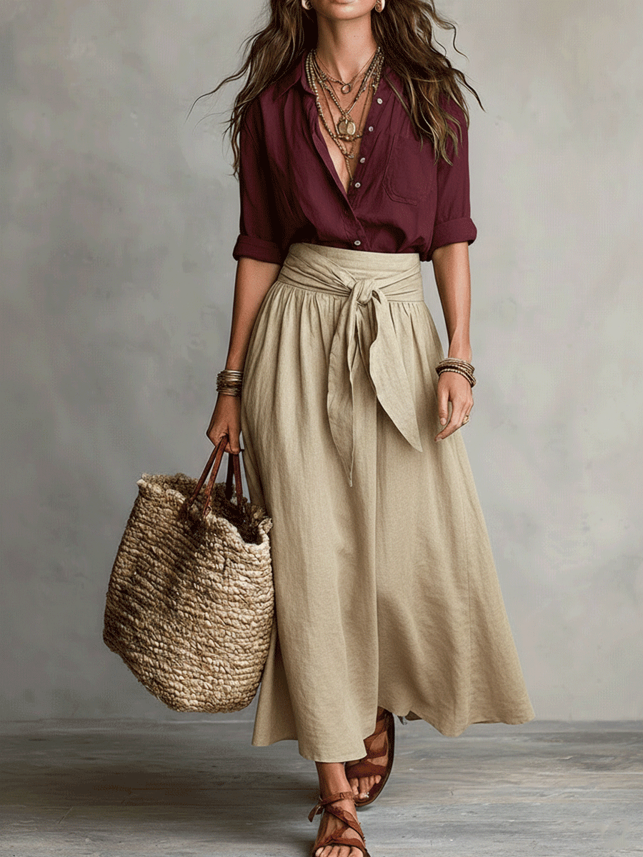 Matilda – Colour-Block Shirt & Trouser Set