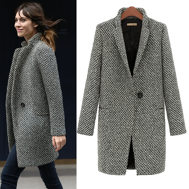 Elegant Houndstooth Coat