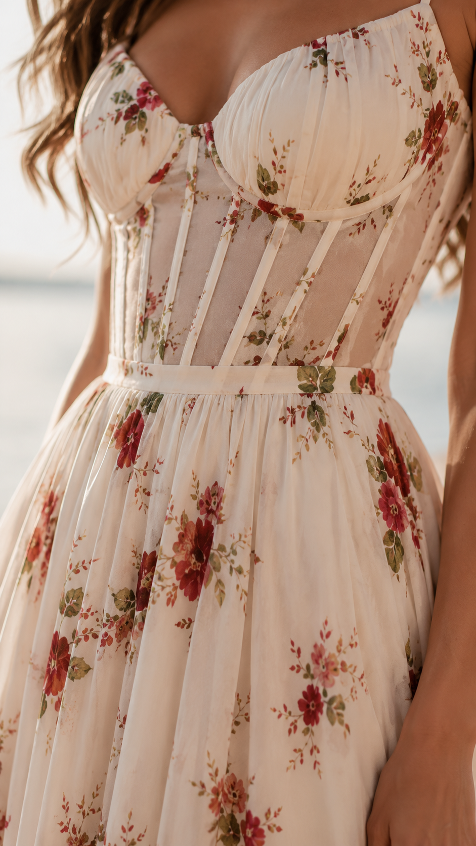 Sophia - Floral Pleated Maxi Dress