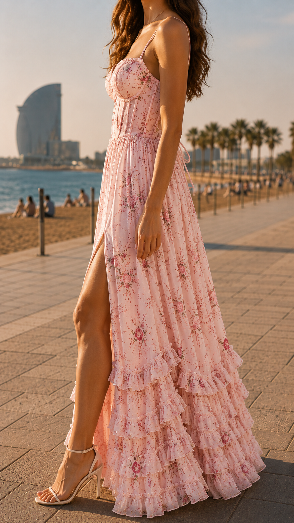 Sophia - Floral Pleated Maxi Dress