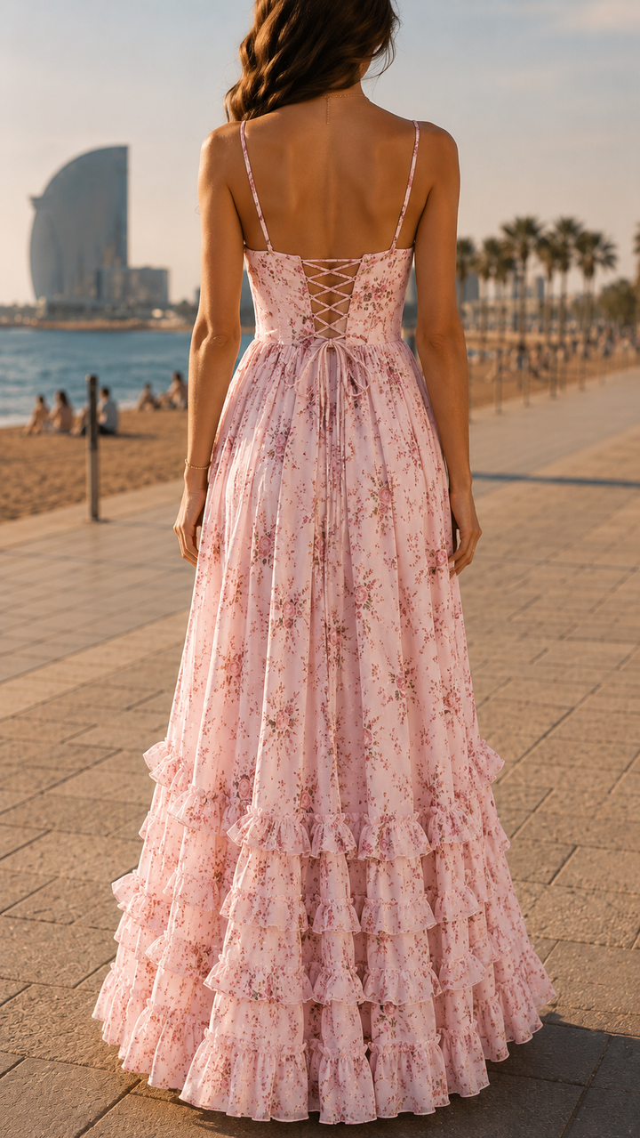 Sophia - Floral Pleated Maxi Dress