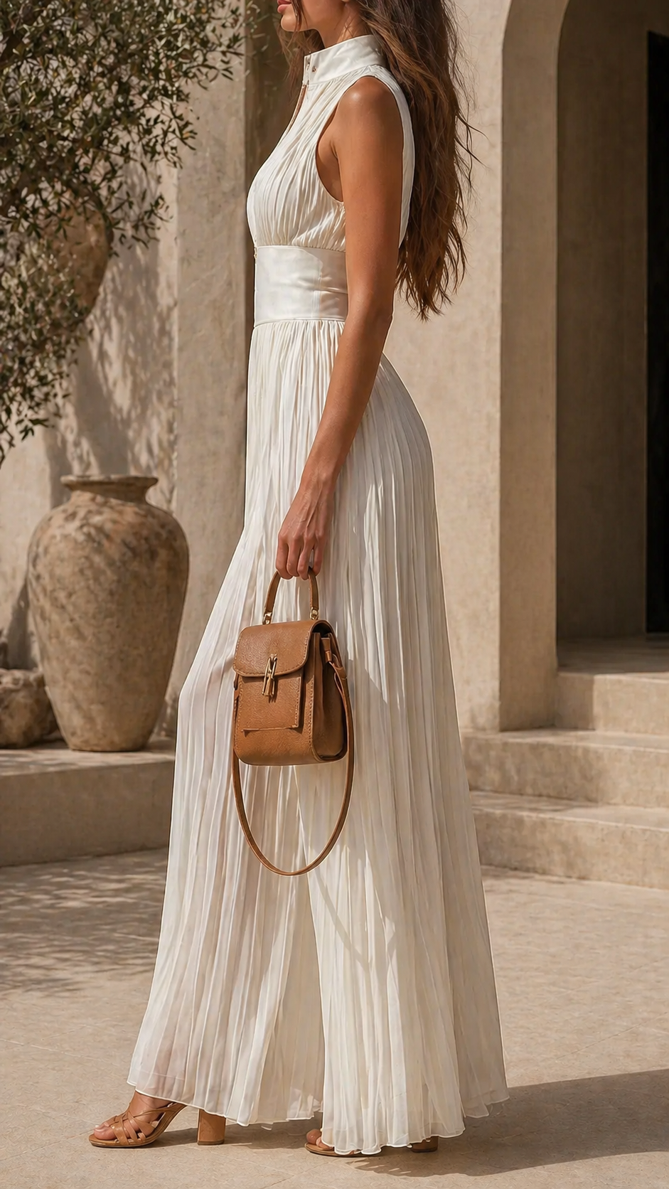 Villa - Pleated Wide-Leg Jumpsuit