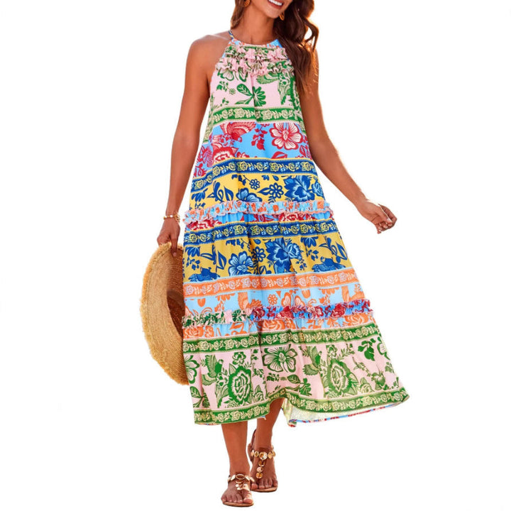 Faye - Boho Halter Tiered Maxi Dress