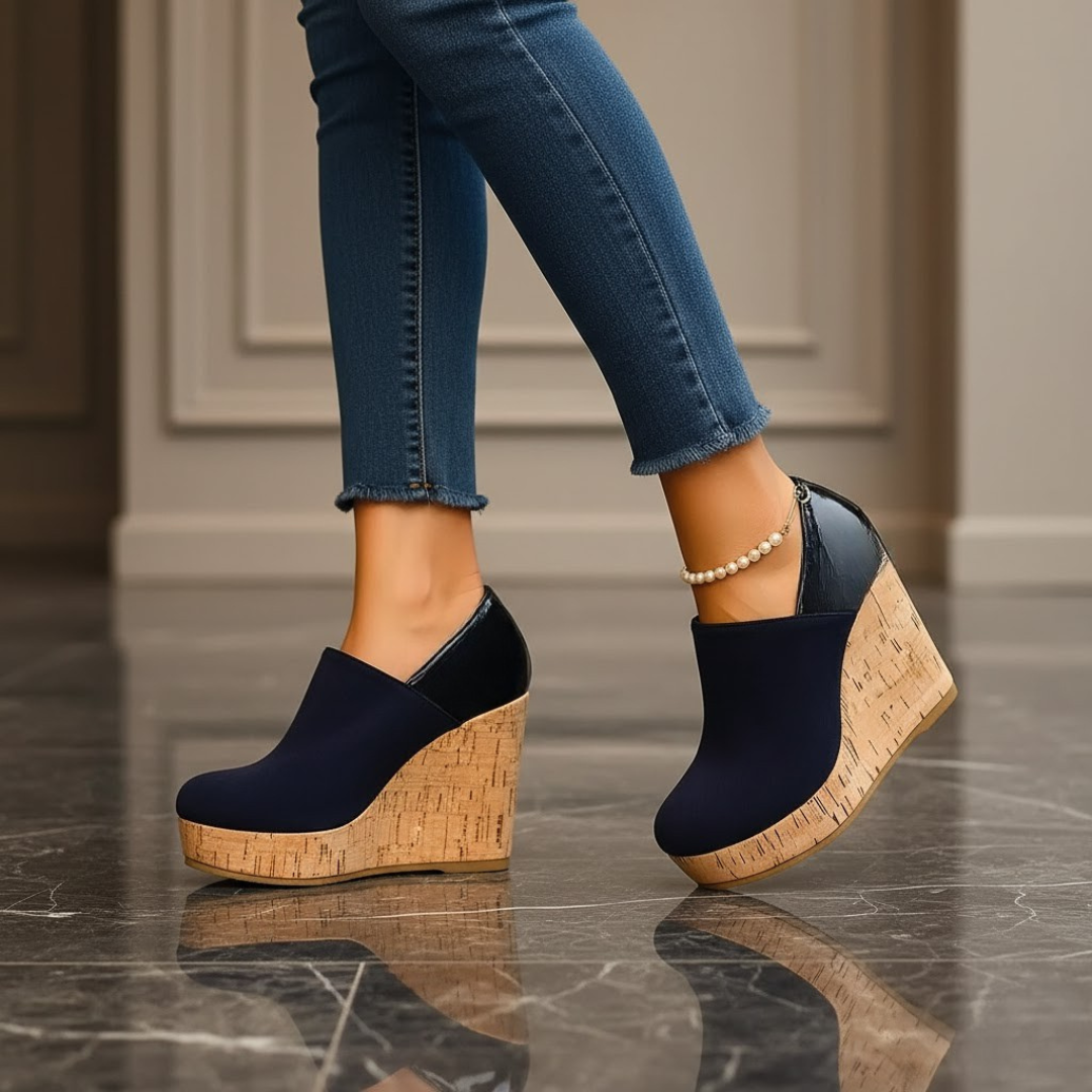 Serenity – Suede Wedge Pump