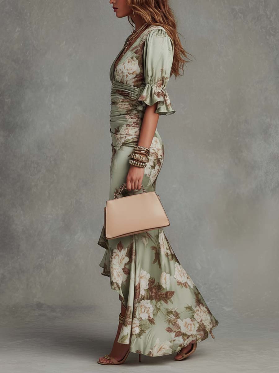 Osyra – Fitted Print Midi Dress