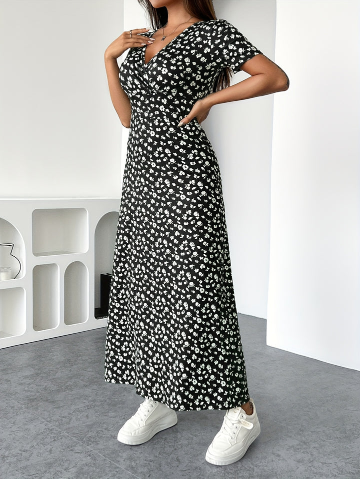 Aoife - Floral Ruched Peplum Dress