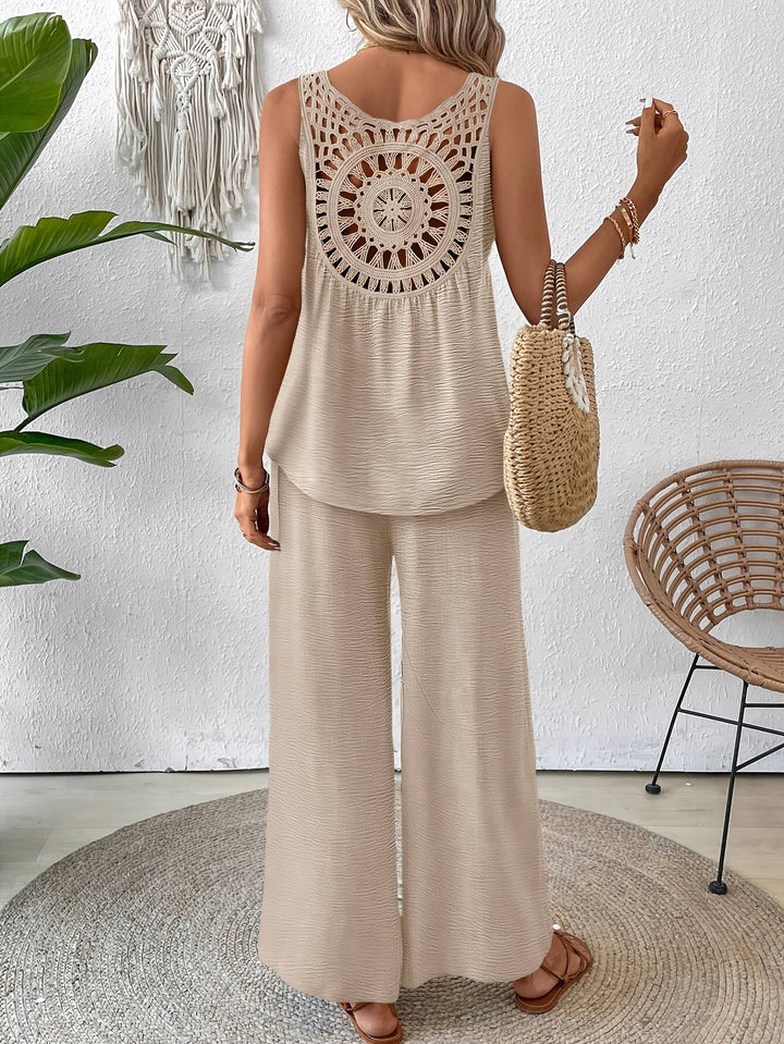 Meadhbh – Sleeveless Top & Wide-Leg Pants Set