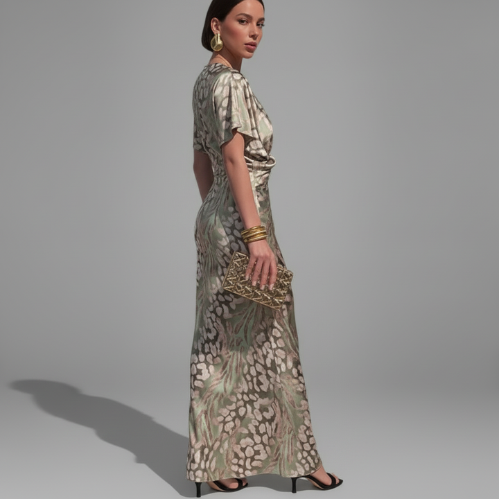 V-Neck Pencil Midi Dress