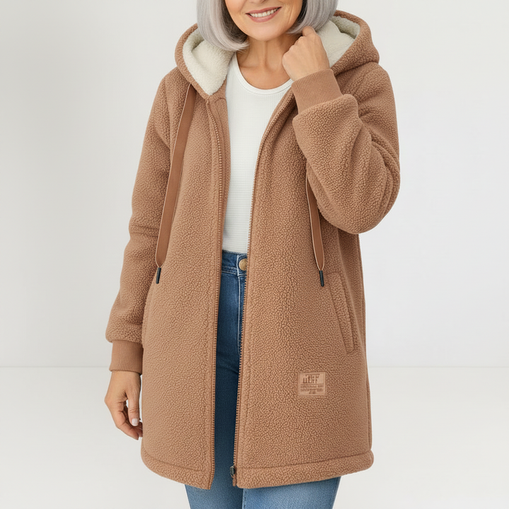 Phoebe – Hooded Zip Lamb’s Wool Jacket