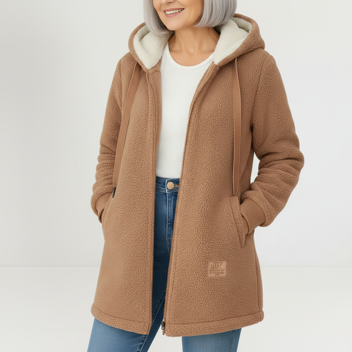 Phoebe – Hooded Zip Lamb’s Wool Jacket