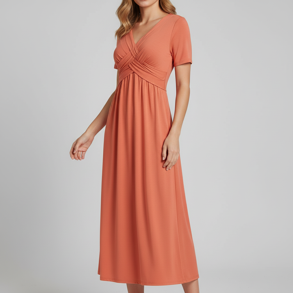 Elara Crossover Midi Dress