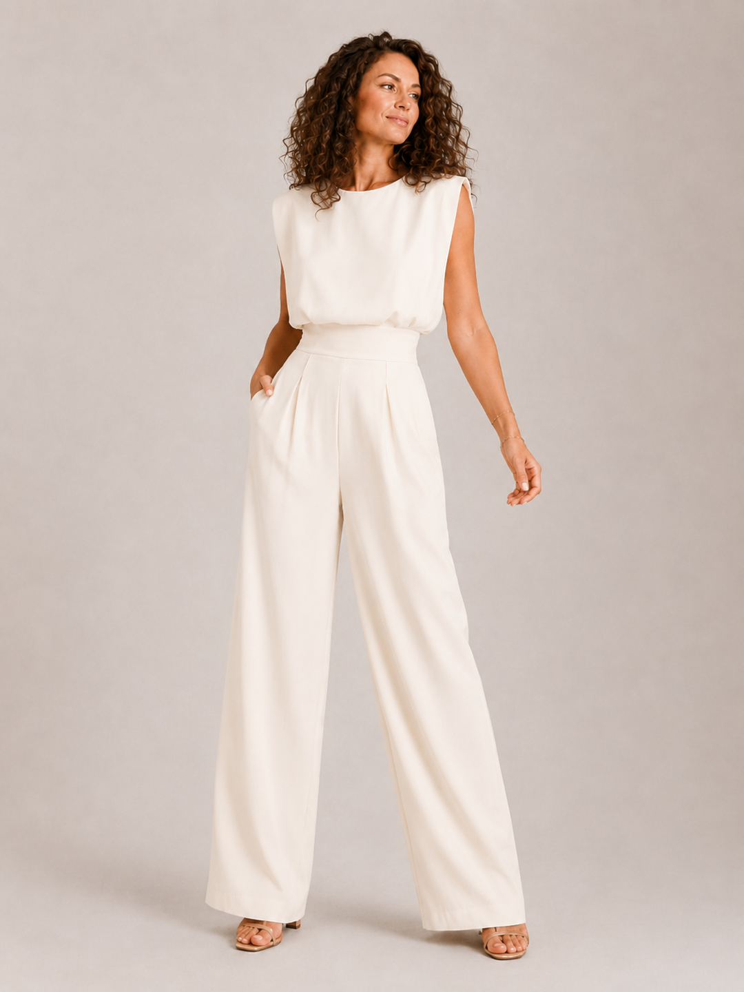 Leontien - Sleeveless Straight-Leg Jumpsuit