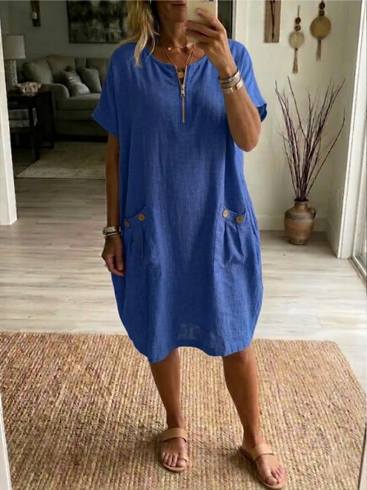 Nora – Cotton A-Line Midi Dress