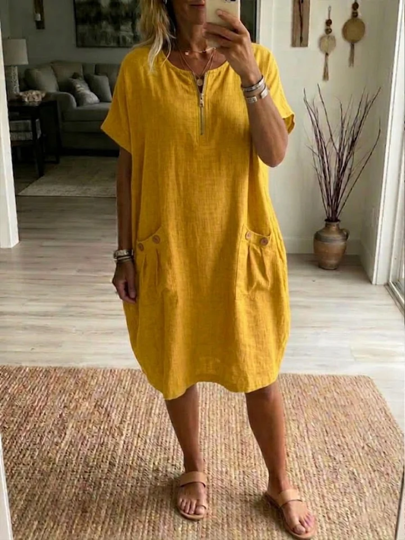 Nora – Cotton A-Line Midi Dress