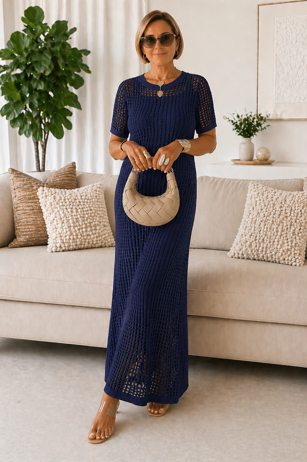 Clodagh – Crochet Overlay Maxi Dress Set