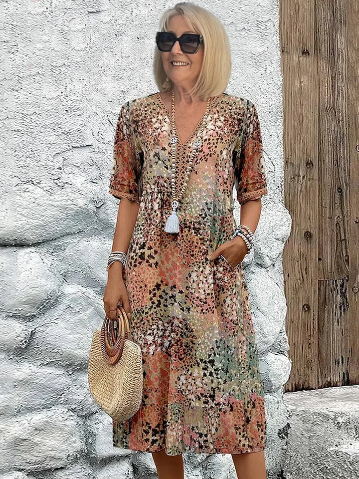 Roisin - Animal Print Midi Dress