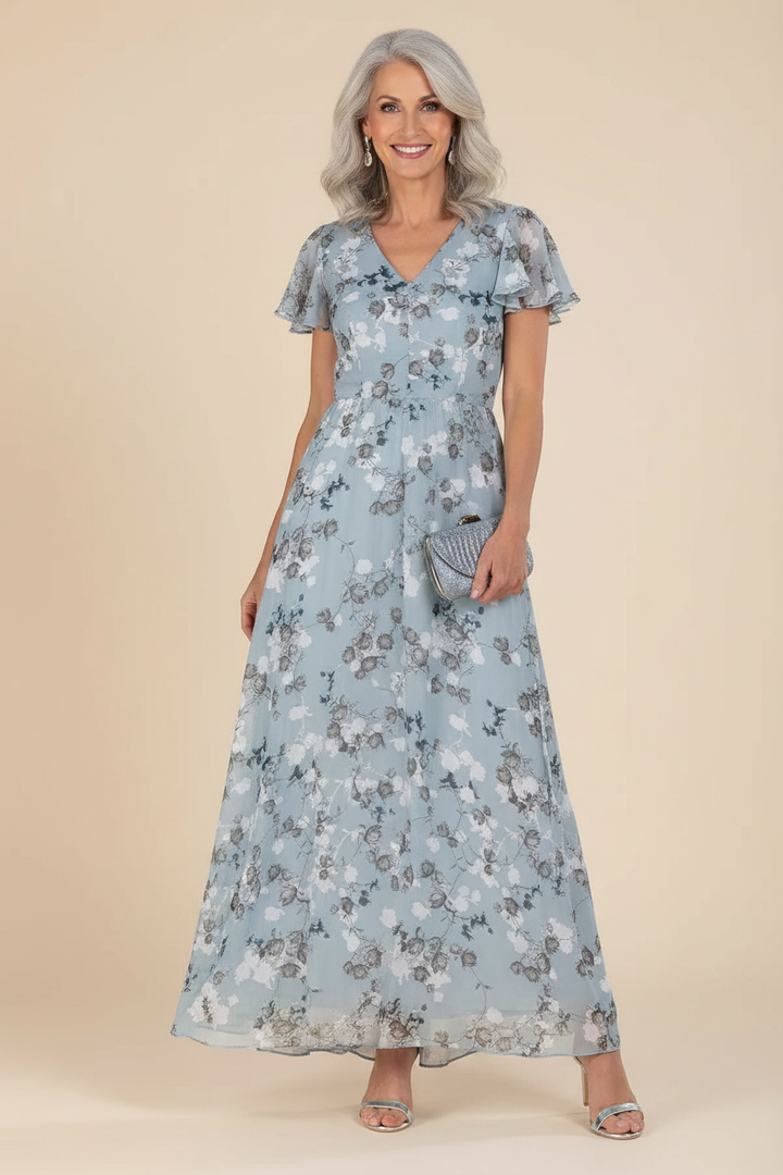 Dusty Blue Floral Maxi - Studio