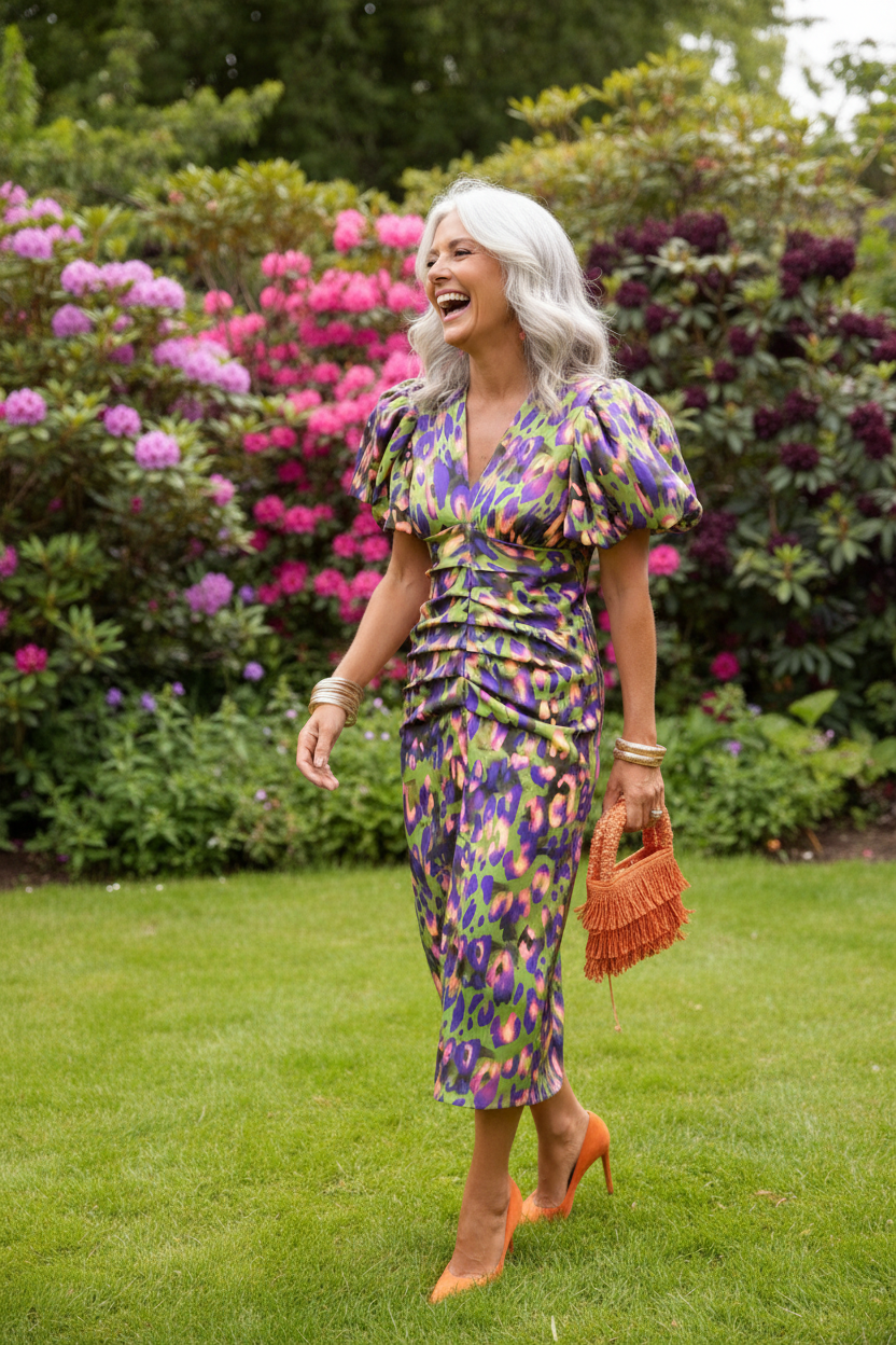 Green Purple Dress - Laughing