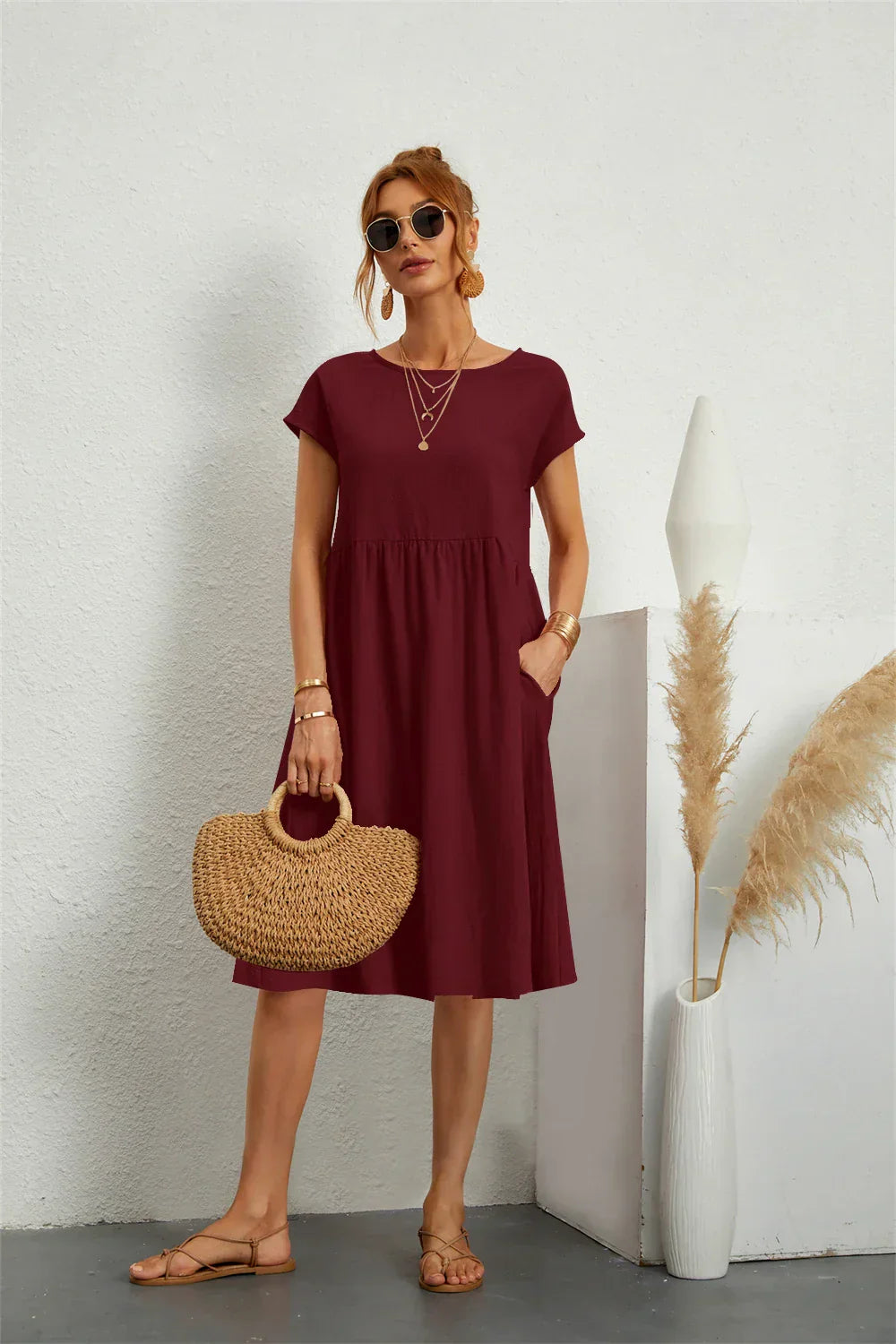 Maeve - Linen Swing Midi Dress