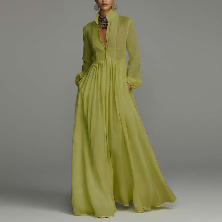 Lantern Sleeve Maxi Dress