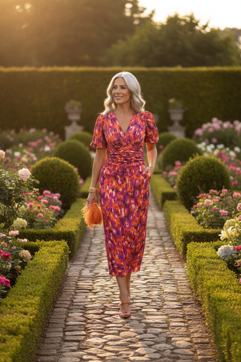 Orange Purple Dress - Cobblestone