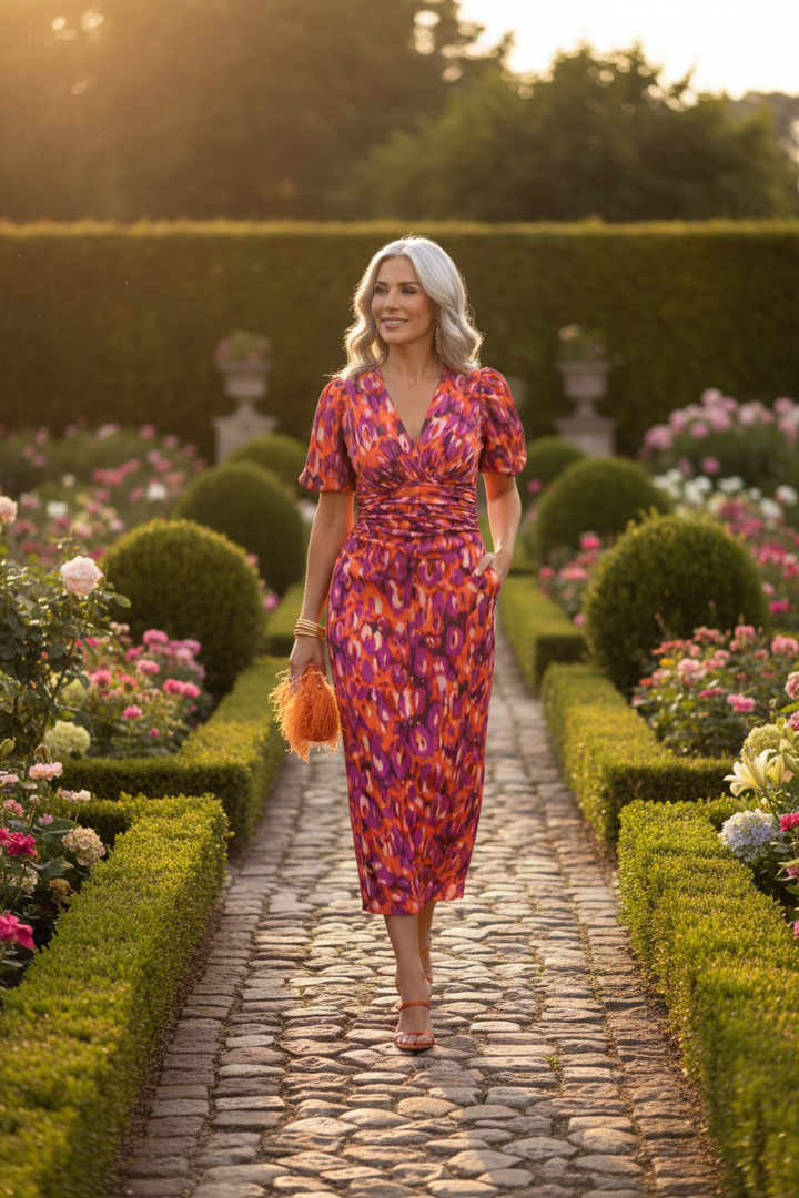 Orange Purple Dress - Cobblestone