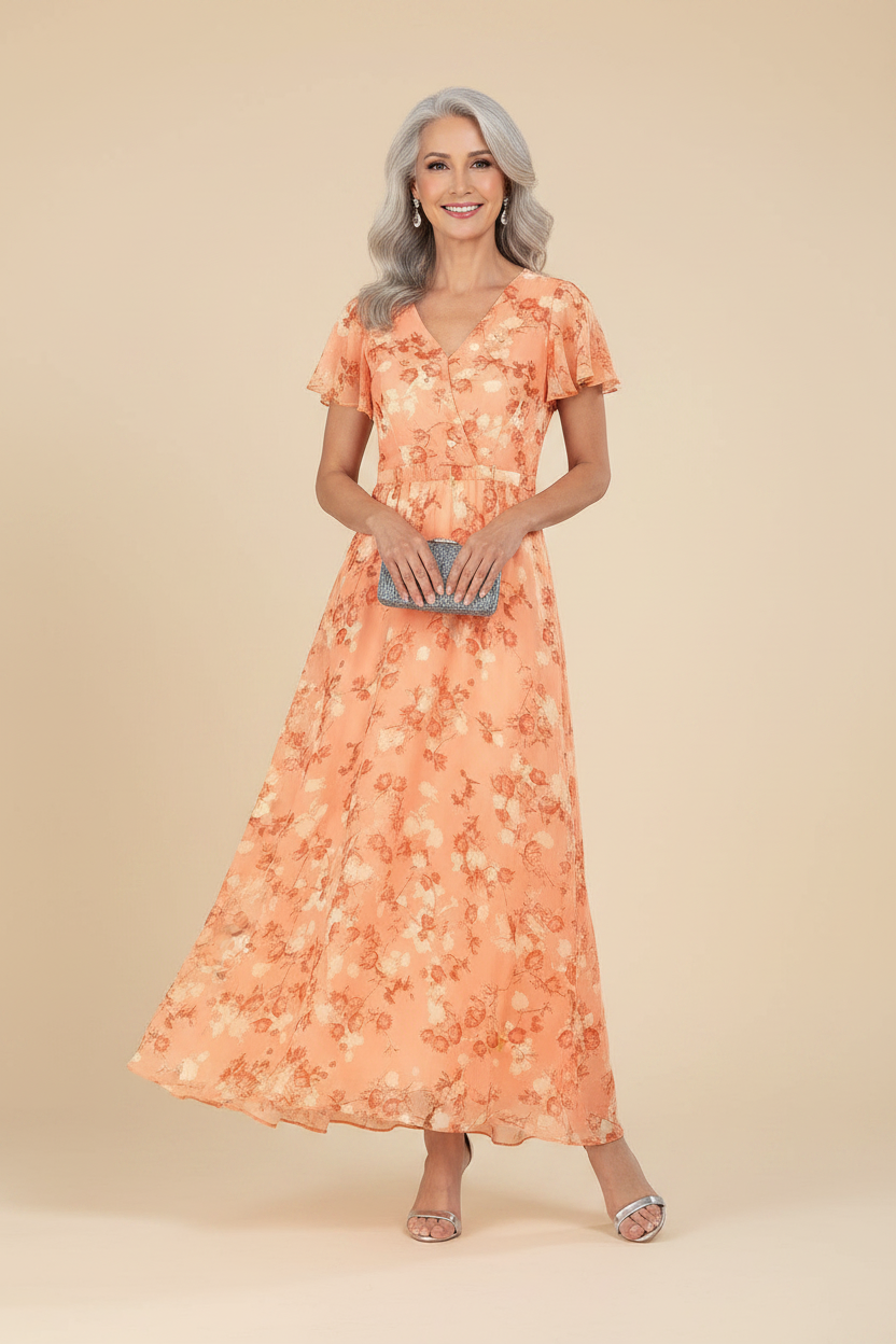 Peach Floral Maxi - Studio