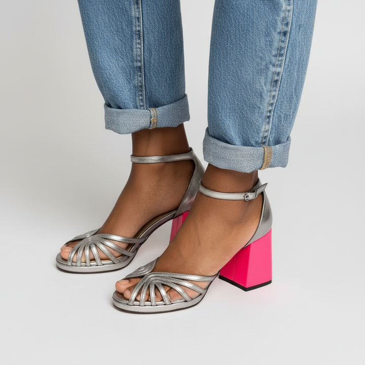 Margot - Block Heel Fur-Lined Sandals