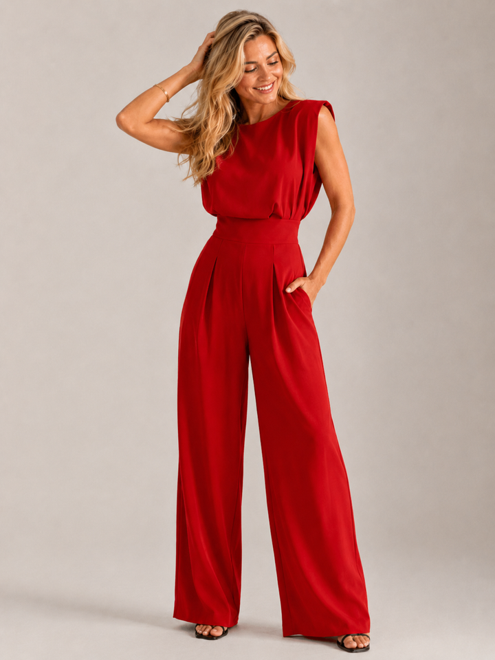 Leontien - Sleeveless Straight-Leg Jumpsuit