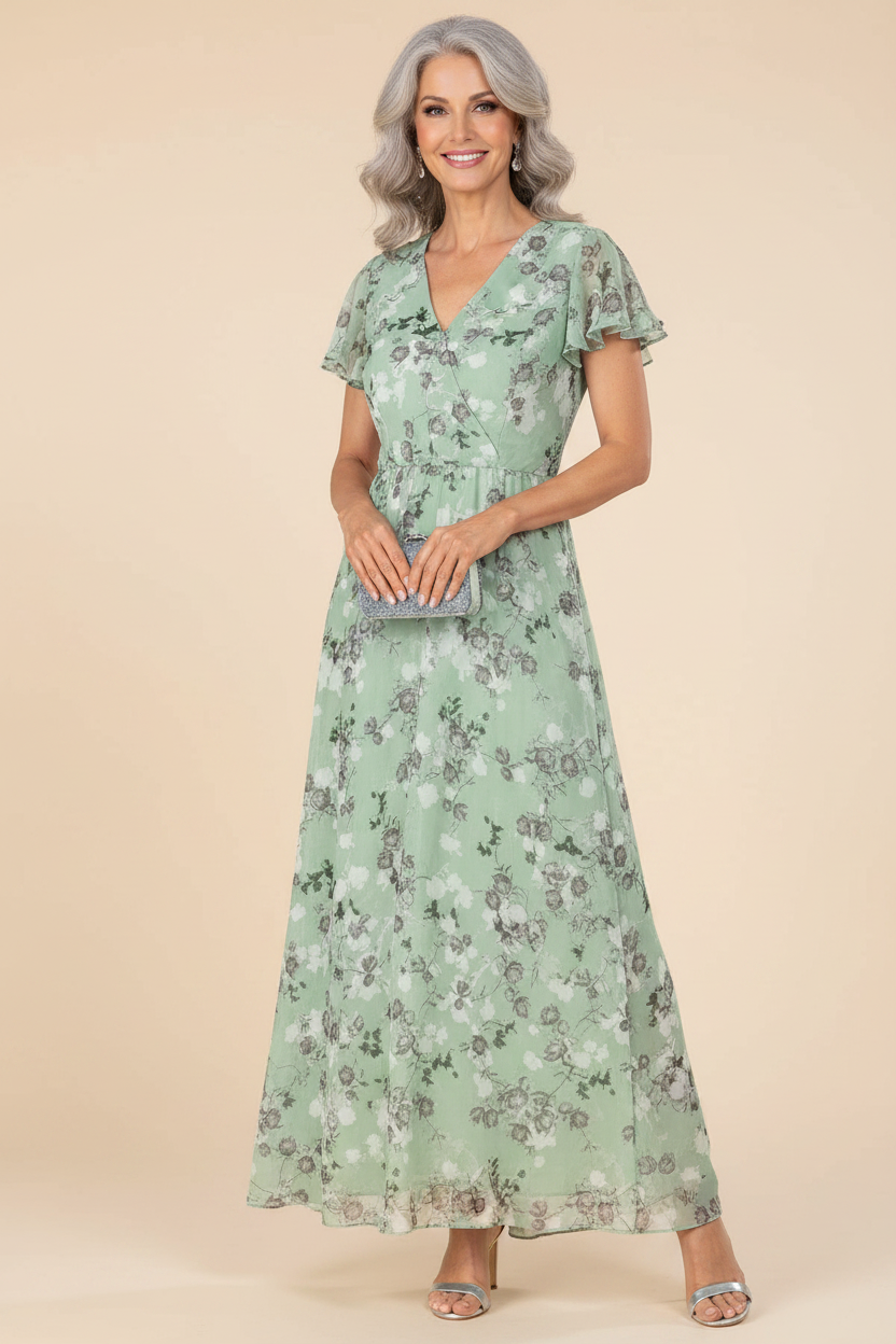 Sage Green Floral Maxi - Studio