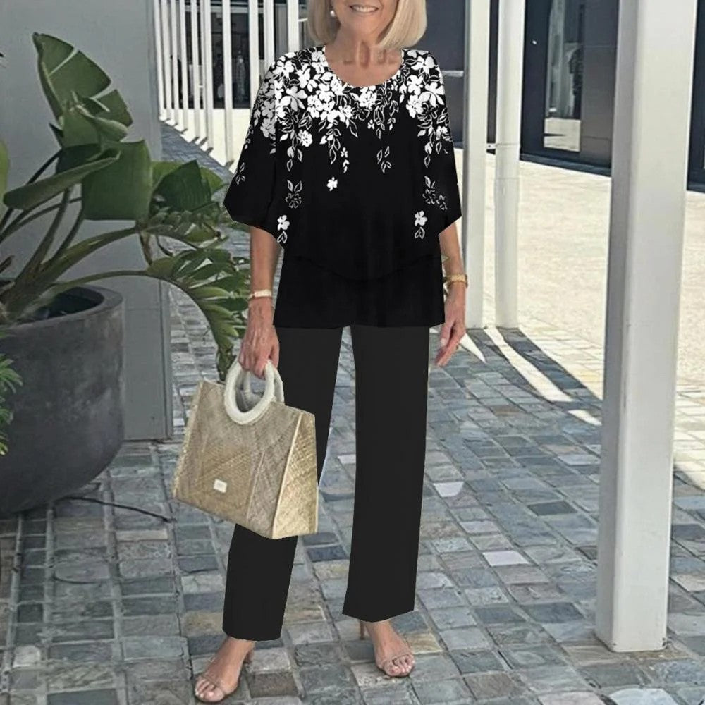 Sara - Chiffon Two-Piece Suit