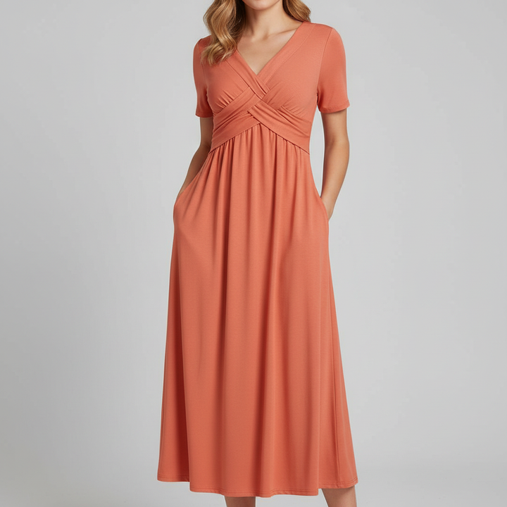 Elara Crossover Midi Dress
