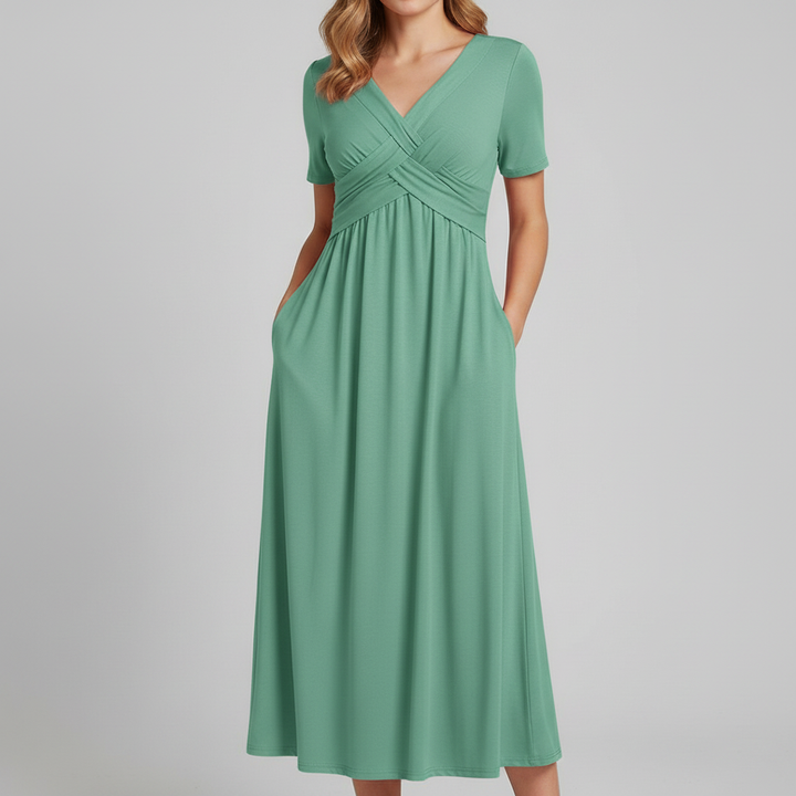 Elara Crossover Midi Dress
