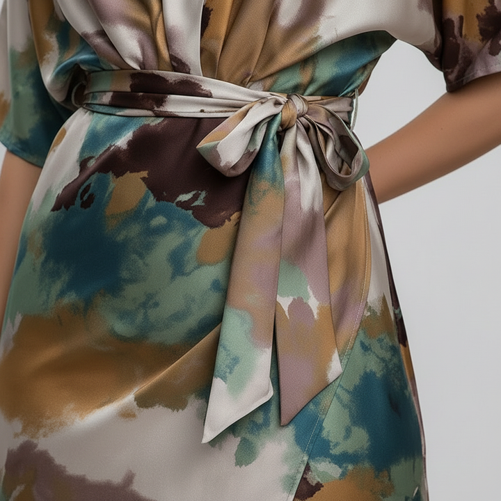 Solveig Watercolor Wrap Dress